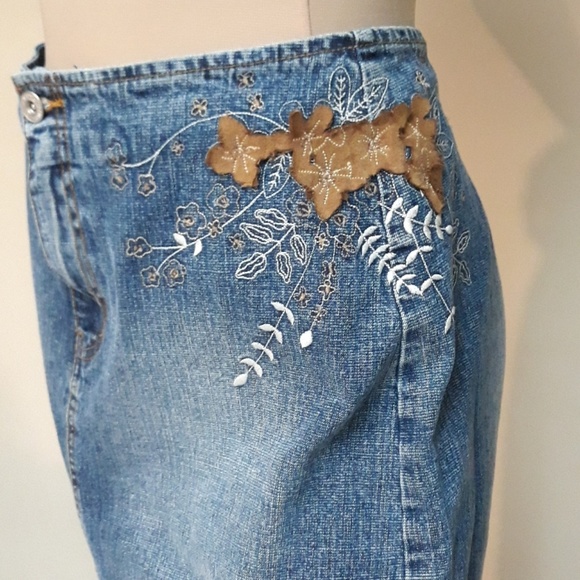LA Blues Washed Denim Embellished Skirt - Picture 2 of 3